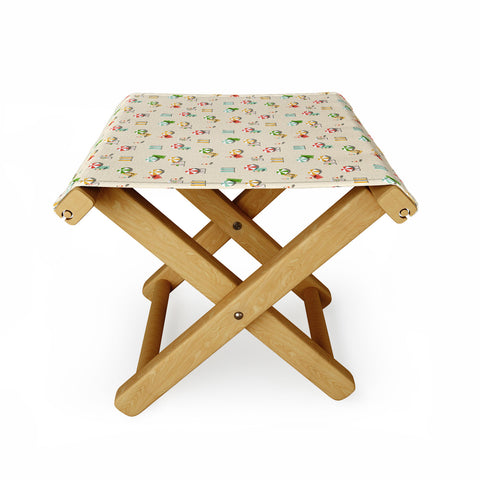 Little Arrow Design Co day at the beach on khaki Folding Stool