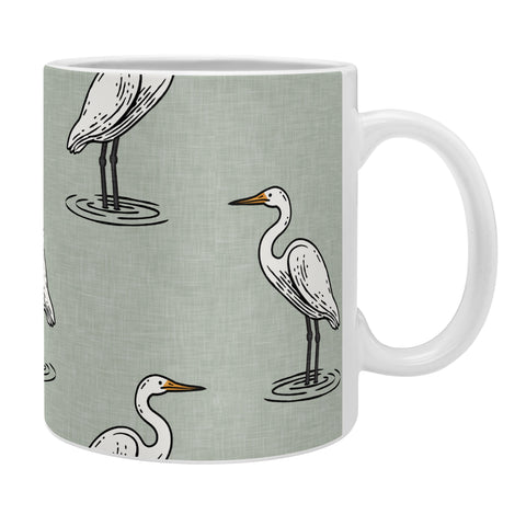 Little Arrow Design Co egrets on light sage Coffee Mug