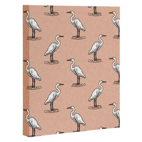 Little Arrow Design Co egrets on peach Art Canvas