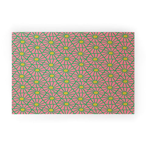 Little Arrow Design Co hexagon floral pink Welcome Mat