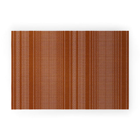 Little Arrow Design Co morse stripe cinnamon Welcome Mat