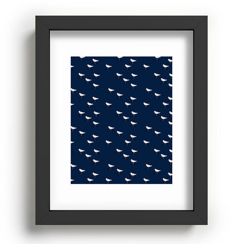 Little Arrow Design Co Sandpipers on navy Recessed Framing Rectangle