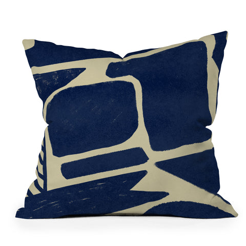 Lola Terracota Strong shapes on simple background Outdoor Throw Pillow