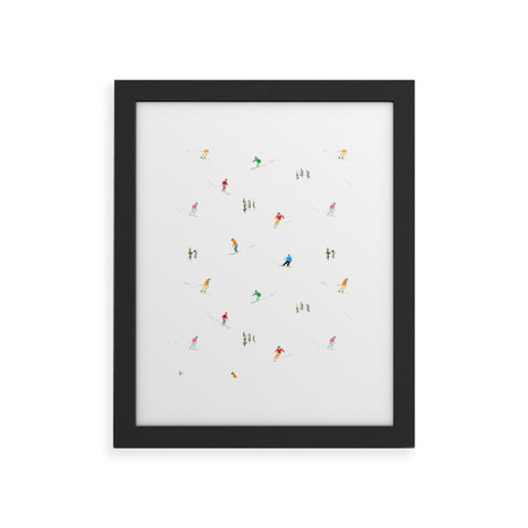 Lyman Creative Co Mountain Skiers Pattern Framed Art Print