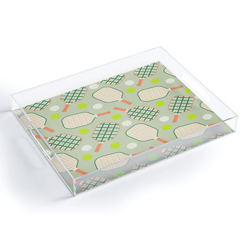 Lyman Creative Co Retro Pickleball Pattern Acrylic Tray