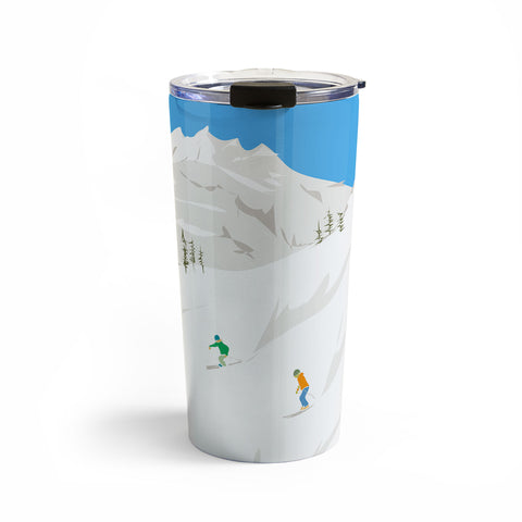 Lyman Creative Co Snowy Mountain Skiers Travel Mug