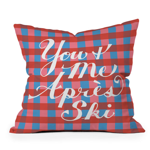 Lyman Creative Co You and Me Apres Ski in Plaid Throw Pillow