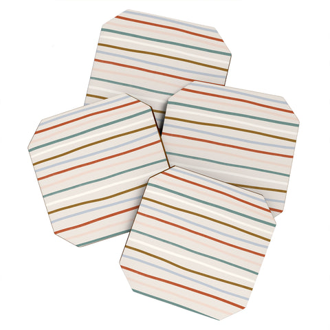 Madeline Kate Martinez signature stripe Coaster Set