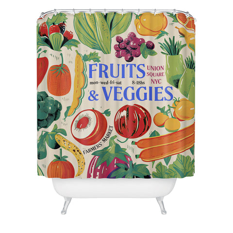 Mambo Art Studio Fruits Veg Mkt New York Shower Curtain