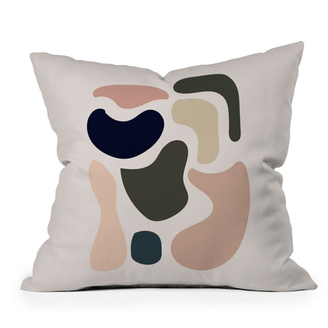 Mambo Art Studio Shape Study Neutrals Outdoor Throw Pillow