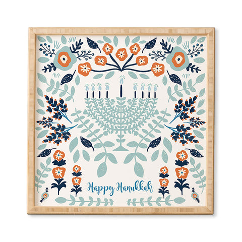 Marni Floral Hanukkah Menorah Framed Wall Art