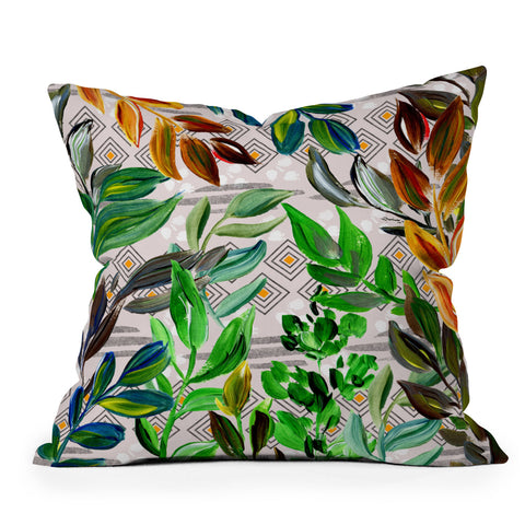 Marta Barragan Camarasa Acrylic plants with geometric shapes Outdoor Throw Pillow
