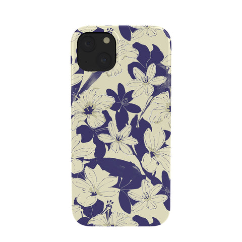 Marta Barragan Camarasa Blue white flower garden Phone Case