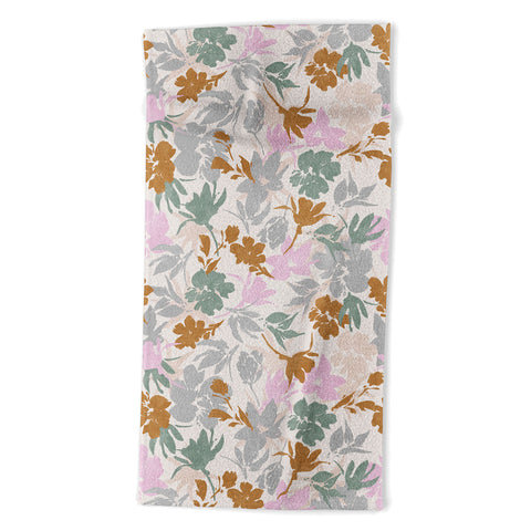 Marta Barragan Camarasa Flowery meadow pastel colors Beach Towel