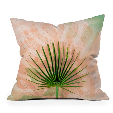 Marta Barragan Camarasa Leaf tropical pastel Outdoor Throw Pillow