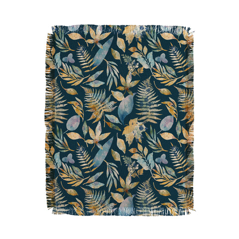 Marta Barragan Camarasa Midnight foliage bliss D Throw Blanket