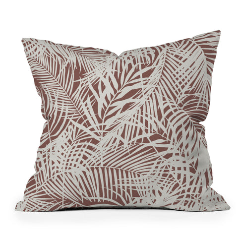 Marta Barragan Camarasa Palm leaf monochrome WPM Outdoor Throw Pillow