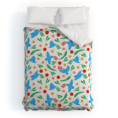 Marta Barragan Camarasa Peace doves in flight B Comforter