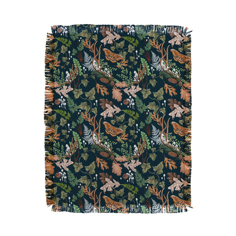 Marta Barragan Camarasa The dark and leafy forest Throw Blanket