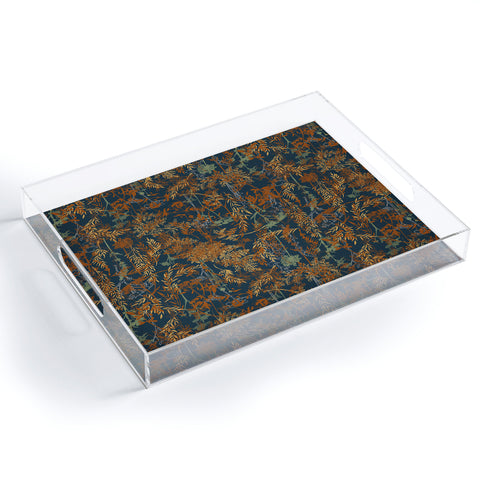 Marta Barragan Camarasa Wild Dark Forest Foliage Acrylic Tray