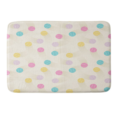 marufemia Colorful pastel tennis balls Memory Foam Bath Mat