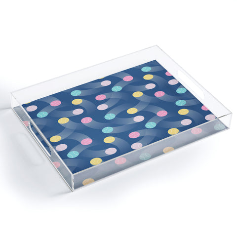 marufemia Colorful pastel tennis balls blue Acrylic Tray