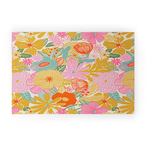 Megan Galante 60s Retro Floral Welcome Mat