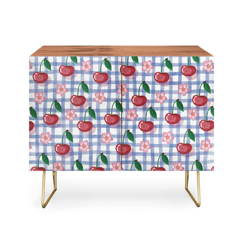 mele_artanddesign Watercolor Cherry Blossom Picnic Credenza