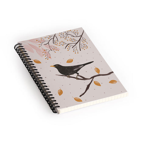 Menina Lisboa Blackbird in the Fall Spiral Notebook