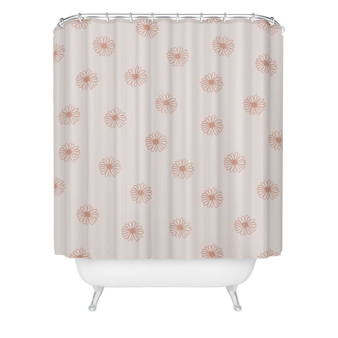 Menina Lisboa Pink Pastel Daisies Shower Curtain