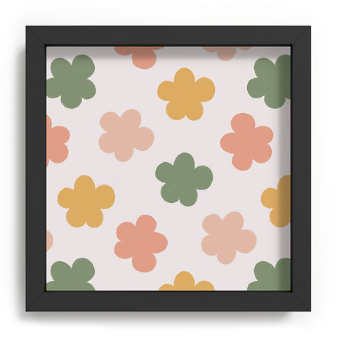 Menina Lisboa Pink Yellow Daisies Recessed Framing Square