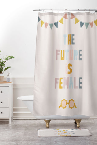 Menina Lisboa The Future is Female Shower Curtain And Mat