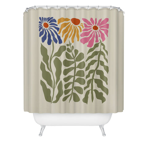 Miho MidCentury floral Shower Curtain
