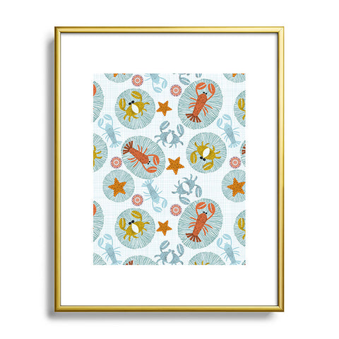 Mirimo Crabs and Lobsters Metal Framed Art Print