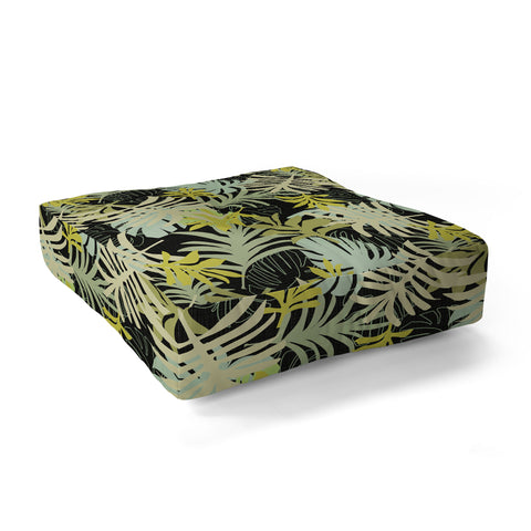 Mirimo Tropical Green Foliage Floor Pillow Square