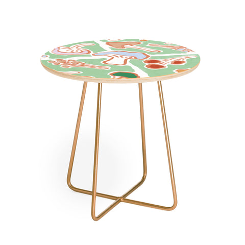 MSRYSTUDIO Mushroom Party Green Round Side Table