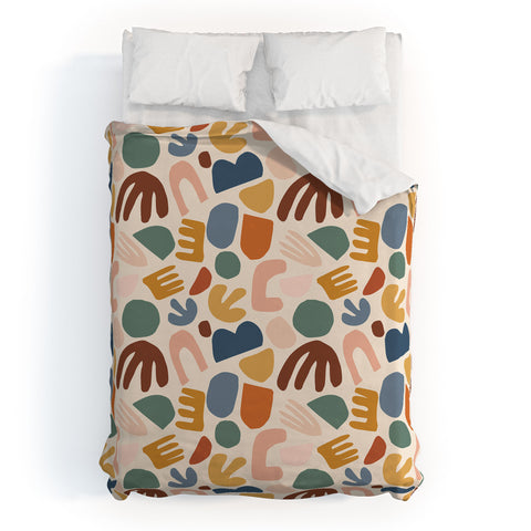 Natalie Baca Abstract Shapes Vanilla Duvet Cover