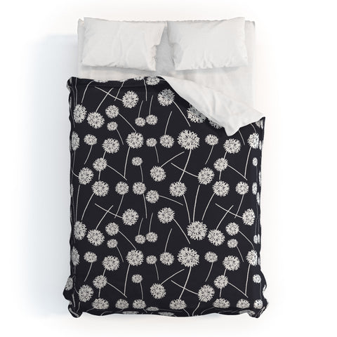 Natalie Baca Dandelion Navy Duvet Cover