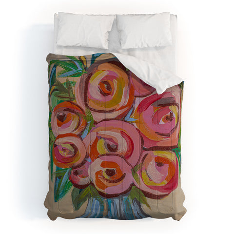 Natalie Baca Flowers in Blue Vase Comforter