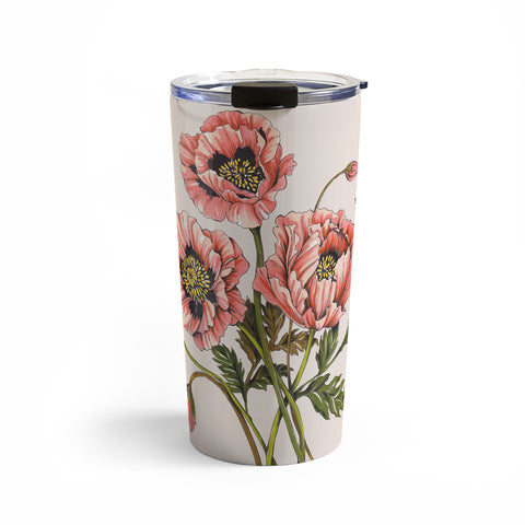 Nelvis Valenzuela Pink Shirley Poppies Travel Mug