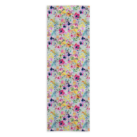 Ninola Design Artistic Summer Floral Color Yoga Towel