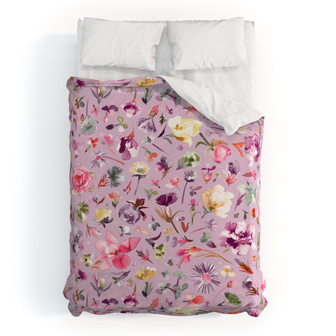 Ninola Design Blooming flowers lilac Duvet Cover