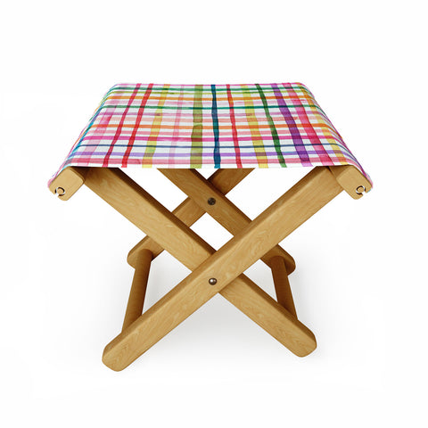 Ninola Design Color Grid Plaids Watercolor 1 Folding Stool