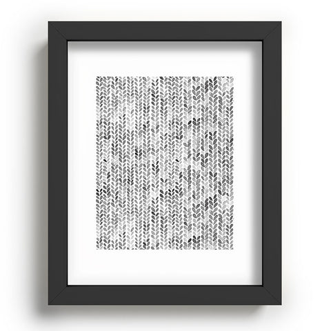 Ninola Design Knitting Texture Wool Winter Gray Recessed Framing Rectangle