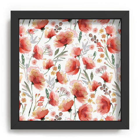 Ninola Design Meadow Poppies Perennial Red Recessed Framing Square
