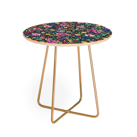 Ninola Design Millefleurs Multicolor Black Round Side Table