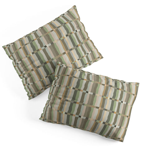Ninola Design Modern Stripes Green Bog Pillow Shams