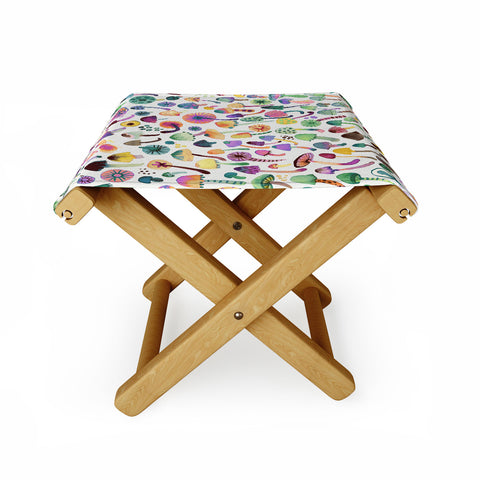 Ninola Design Mushrooms Nature Forest Colorful Folding Stool