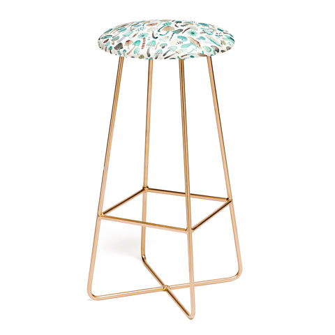 Ninola Design Mushrooms Nature Forest Green Bar Stool