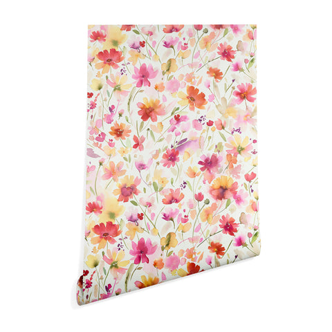 Ninola Design Natural Haze Spring Cosmos Wildflowers III Wallpaper